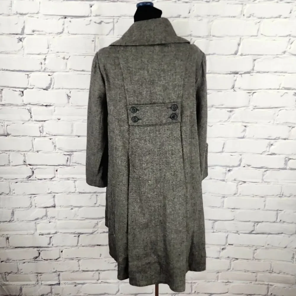 CAbi Coat Womans 8 Gray Wool Tweed Shakespeare Swing Professional corpcore